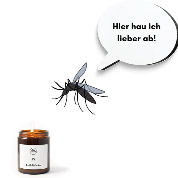 Bei der Geruchsmanufaktur Anti Mücken Kerze hauen die Mücken ab